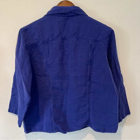 Chicos 3 Vintage Silk and Linen Mother of Pearl Button Front Lightweight Jacket - Picture 11 of 11